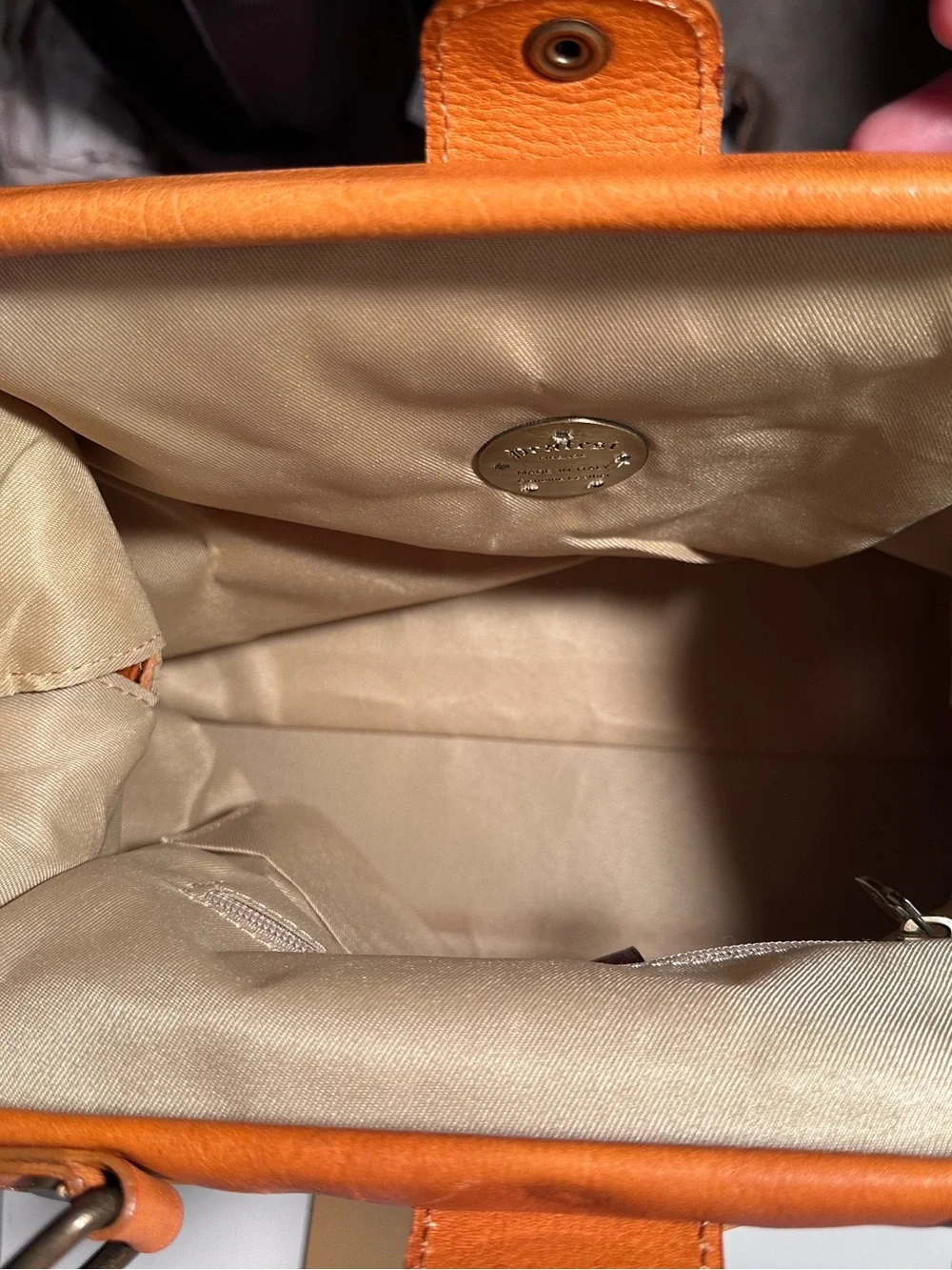 Pratesi Firenze Leather Frame Satchel/Doctor’s Bag, Made in Italy
